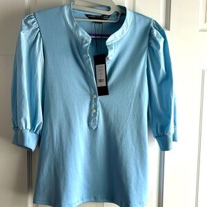 NWT Veronica Beard Lake Blue Coralee Top